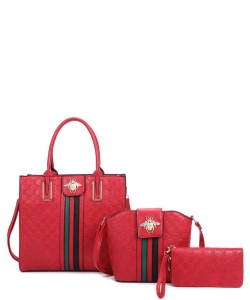 3 in 1 Fashion Bee Style Handbag Set RYXM21161 RED